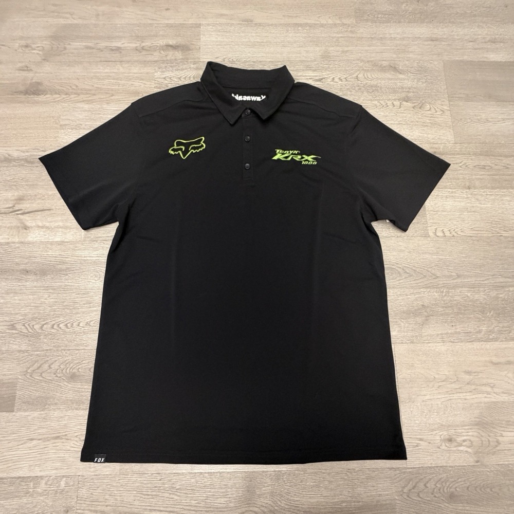 Fox Racing Kawasaki Teryx KRX 1000 Polo Shirt Mens Large Black UTV NWT
